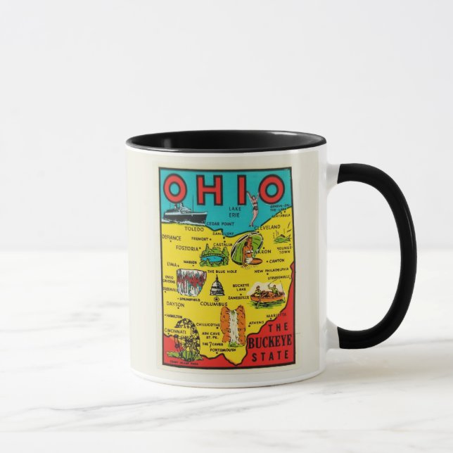 Ohio State Karta Dekal Mugg (Höger)