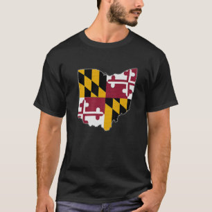OHIO STATE KARTA MARYLAND MD Flagga Roots Manar Wo T Shirt