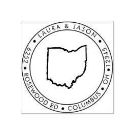 Ohio State Karta Returadress Wood Stämpel