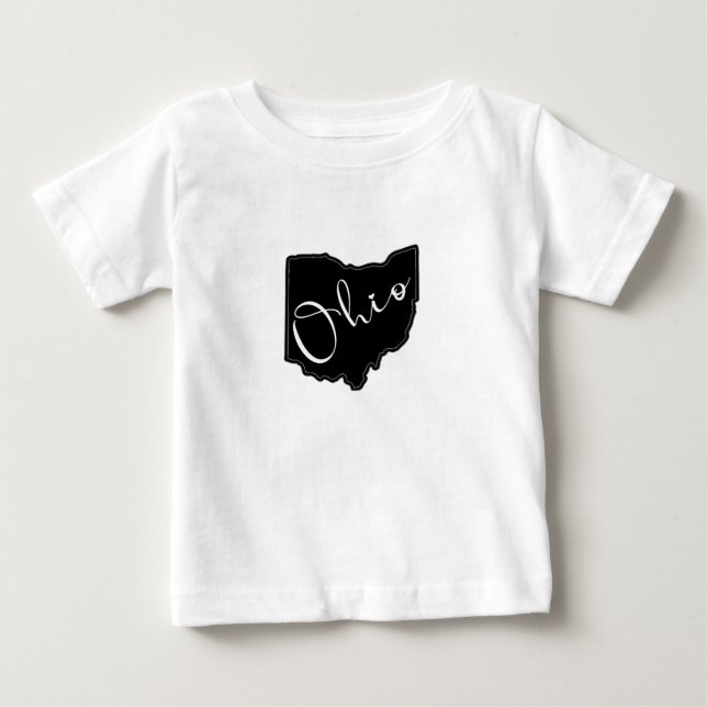 Ohio State kontur - Ohio Karta kontur T Shirt (Framsida)