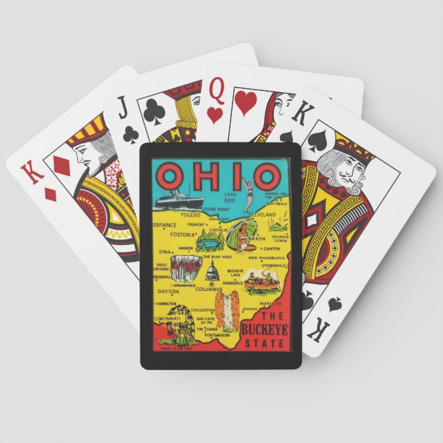 Ohio State Map Klassiska spelkort (Baksidan)