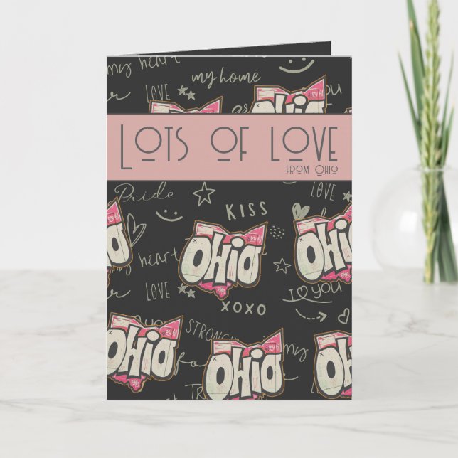 Ohio State of Buckeyes kärlek pride Folded Card Helgkort (Framsida)