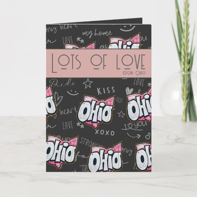 Ohio State of Buckeyes kärlek pride Folded Card Helgkort (Framsida)