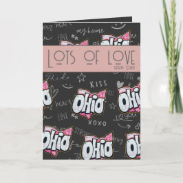 Ohio State of Buckeyes kärlek pride Folded Card Helgkort