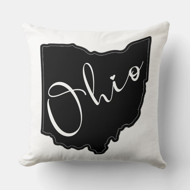 Ohio State Shape-kontur - Ohio Karta-kontur Kudde (Framsida)