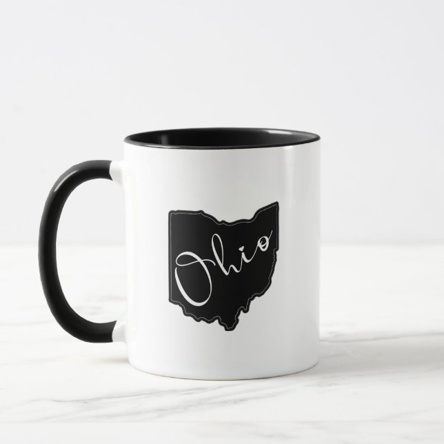 Ohio State Shape-kontur - Ohio Karta-kontur Mugg (Vänster)