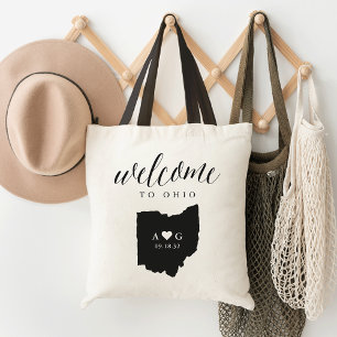 Ohio State Silhouette Bröllop Welcome Tote Tygkasse