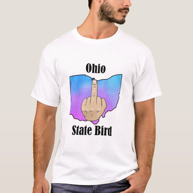 Ohio-statfågelt-shirt mitten finger färg t shirt (Framsida)