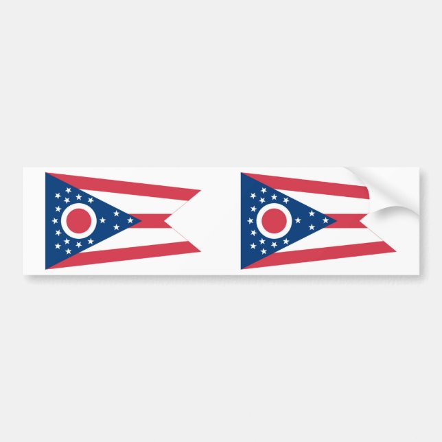 Ohio statlig flagga bildekal (Framsidan)