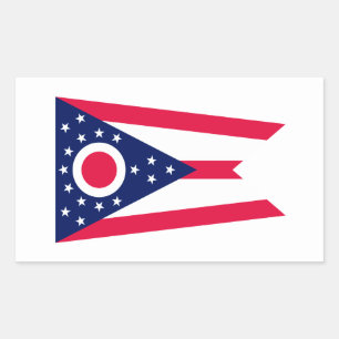 Ohio Statlig flagga Design Decor Rektangulärt Klistermärke