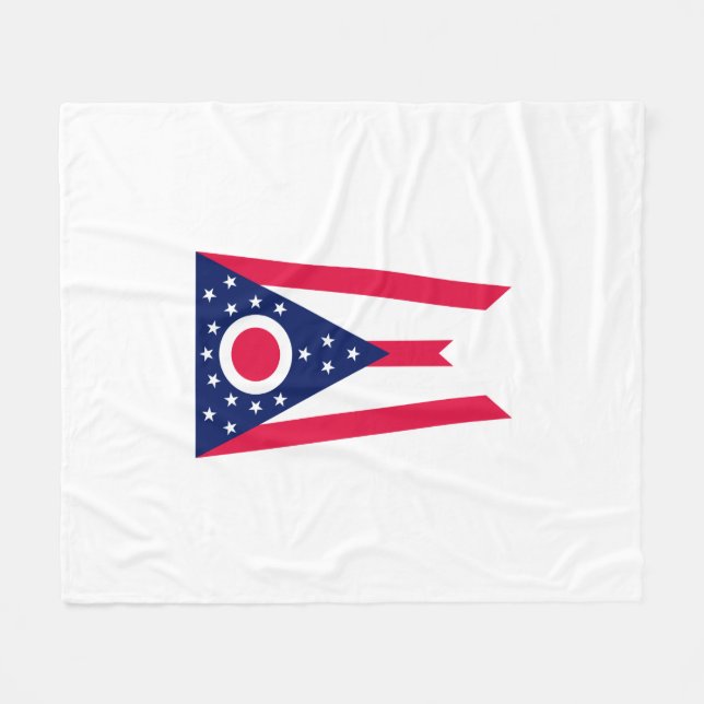 Ohio Statlig flagga Design Fleecefilt (Framsidan (Horisontell))