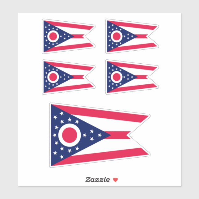 Ohio Statlig flagga Design Klistermärken (Ark)