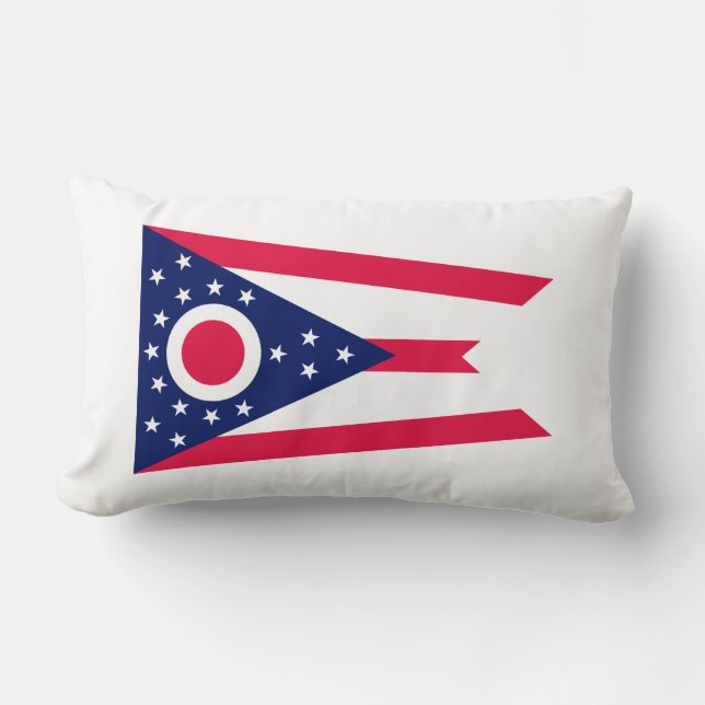 Ohio Statlig flagga Design Lumbarkudde (Framsida)