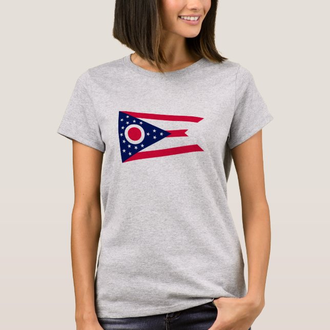 Ohio Statlig flagga Design T Shirt (Framsida)