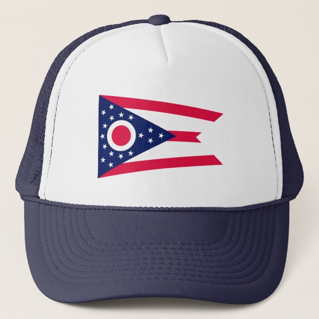 Ohio Statlig flagga Design Truckerkeps (Framsida)