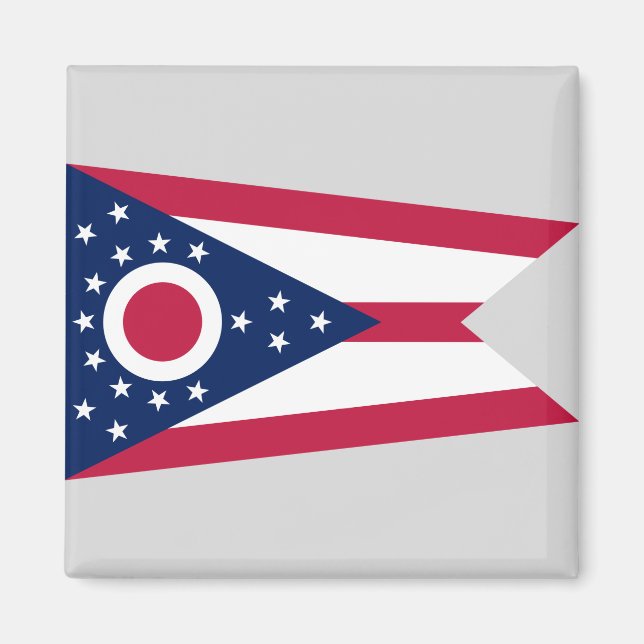 Ohio Statlig flagga Magnet (Framsidan)