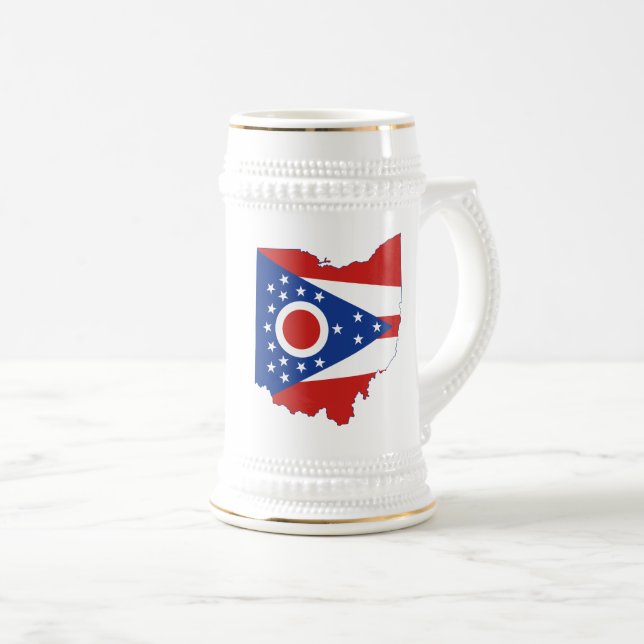 Ohio statlig flagga och karta sejdel (Framsida höger)