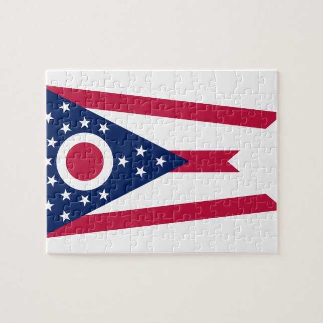 Ohio statlig flagga pussel (Horisontell)