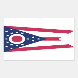 Ohio Statlig flagga Rektangulärt Klistermärke