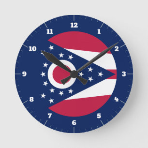 OHIO STATLIG FLAGGA RUND KLOCKA