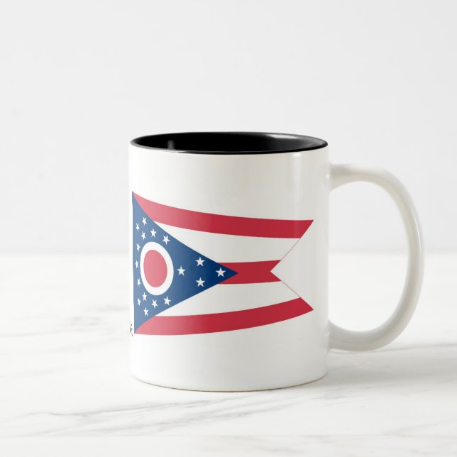 Ohio statlig flagga Två-Tonad mugg (Höger)
