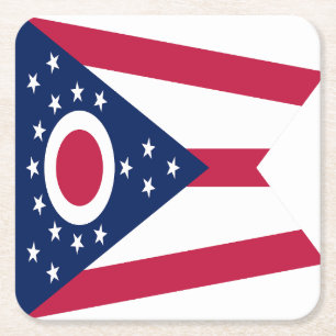 Ohio Statlig flagga Underlägg Papper Kvadrat