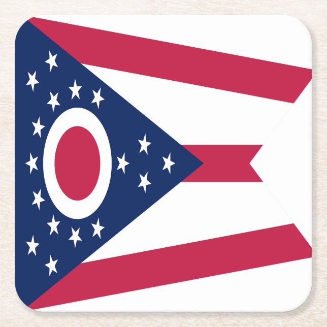 Ohio Statlig flagga Underlägg Papper Kvadrat (Framsidan)