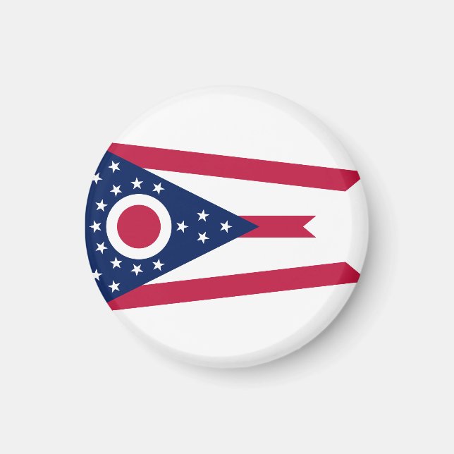 Ohio Statlig flagga USA Magnet (Framsidan)