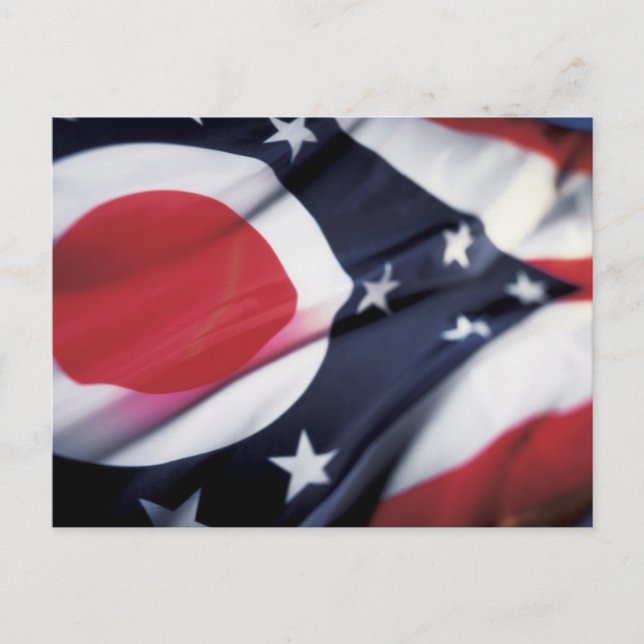 OHIO STATLIG FLAGGA VYKORT (Framsida)