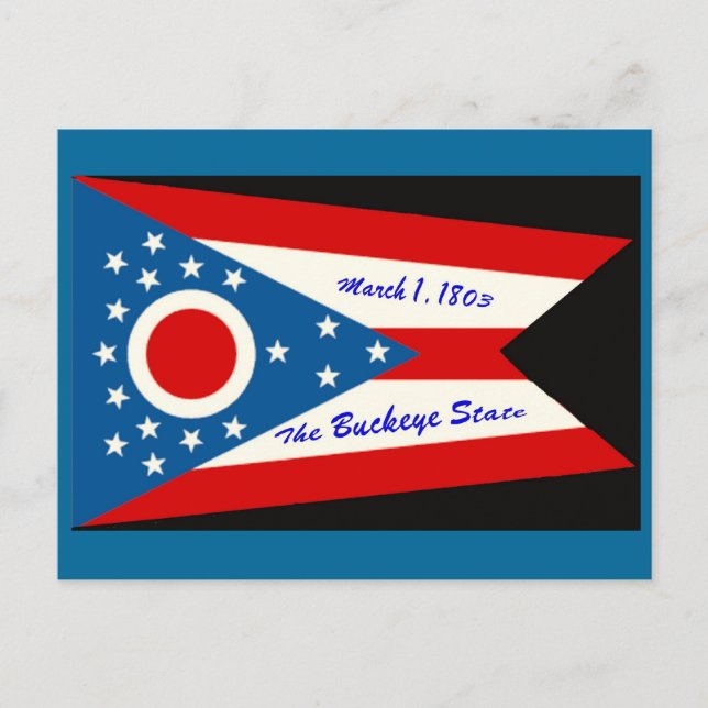 Ohio Statlig flagga vykort (Framsida)