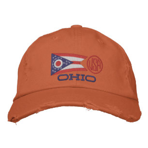 Ohio statlig flaggadesign broderad keps