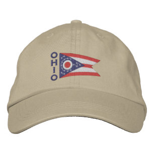 Ohio statlig flaggadesign broderad keps