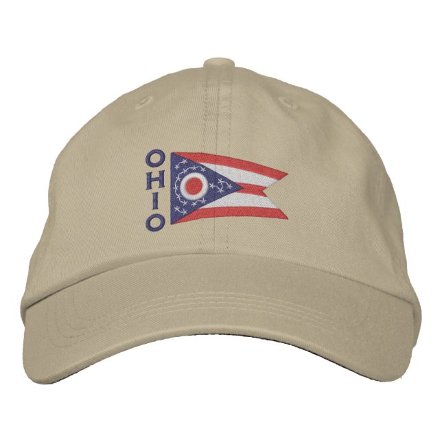 Ohio statlig flaggadesign broderad keps (Framsida)