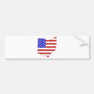 Ohio statlig formad USA flagga Bildekal