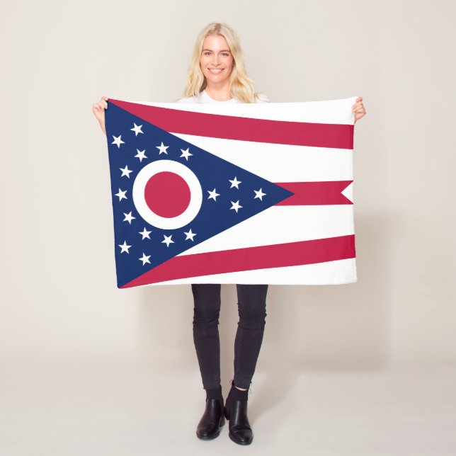 Ohio statsflagga fleecefilt (På plats)