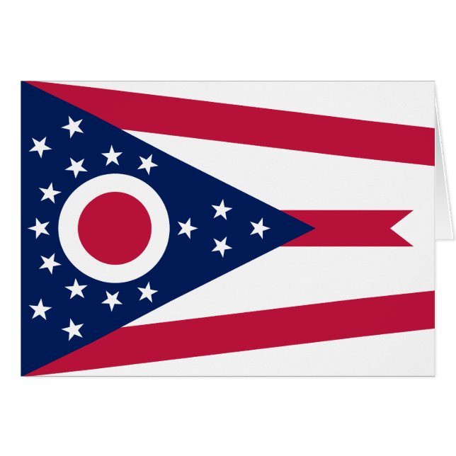 Ohio statsflagga hälsningskort (Framsidan Horizontal)