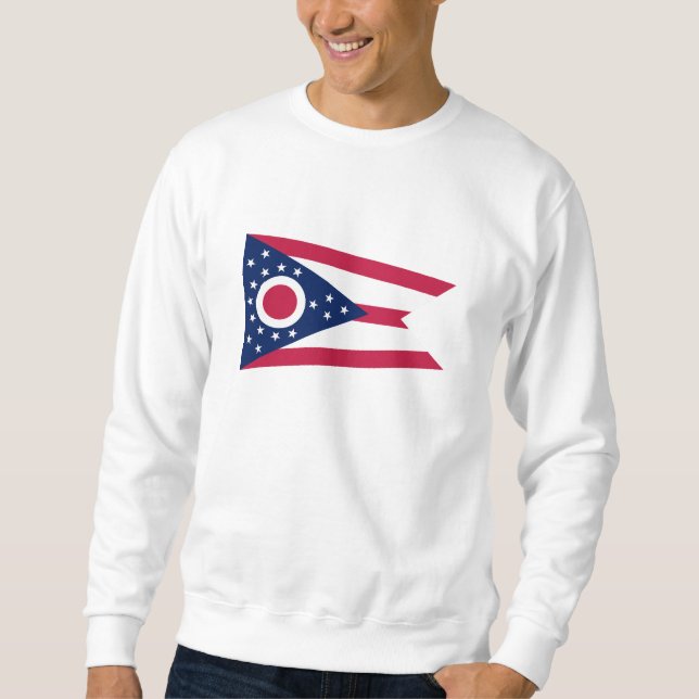 Ohio statsflagga lång ärmad tröja (Framsida)
