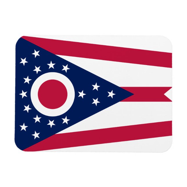 Ohio statsflagga magnet (Horisontell)