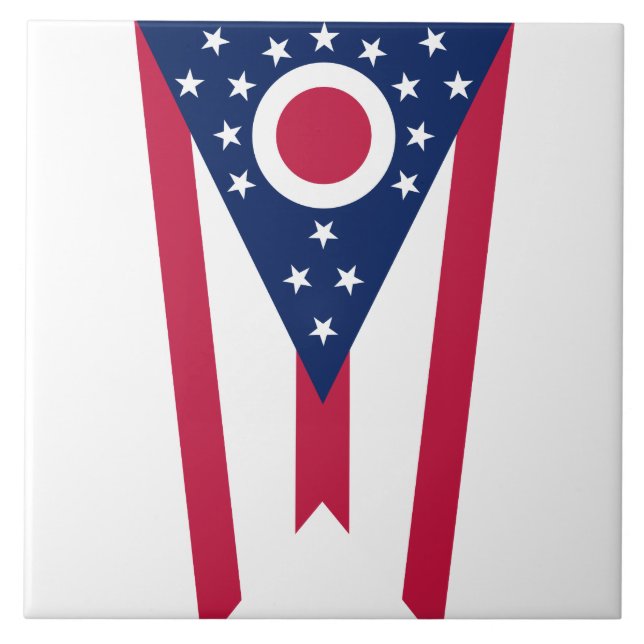 Ohio statsflagga patriotisk kakelplatta (Framsidan)