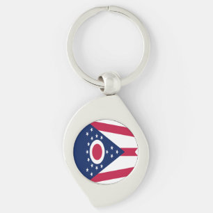 Ohio statsflagga swirl silverfärgad nyckelring