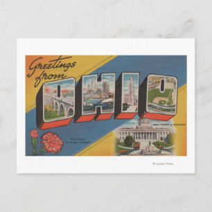 Ohio (statskapital/blomma) - stor Brev-scen Vykort
