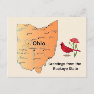 Ohio statskarta vykort
