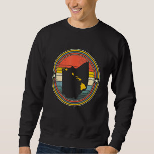 Ohio Texas Hawaii Roots Origine State Karta Retro Lång Ärmad Tröja