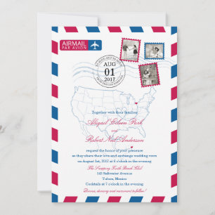 Ohio till Mexico Airmail BRÖLLOP Inbjudningar