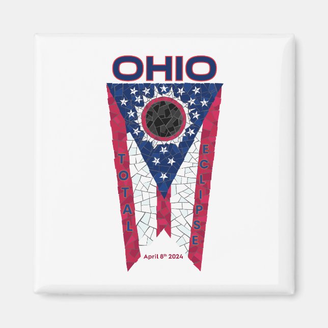 Ohio Total Eclipse Square Magnet (Framsidan)