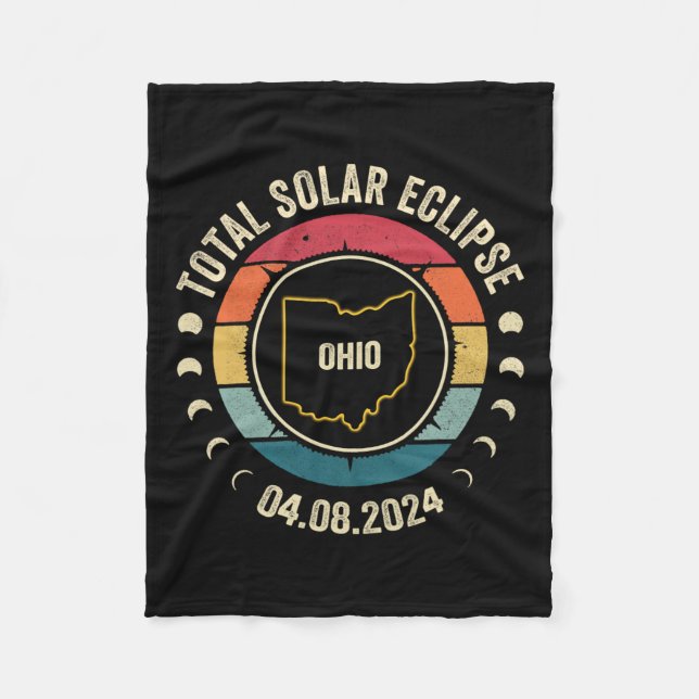 Ohio Total Solar Eclipse 2024 American Totality Ap Fleecefilt (Framsidan)
