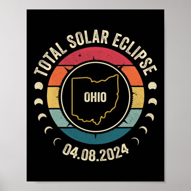 Ohio Total Solar Eclipse 2024 American Totality Ap Poster (Framsidan)