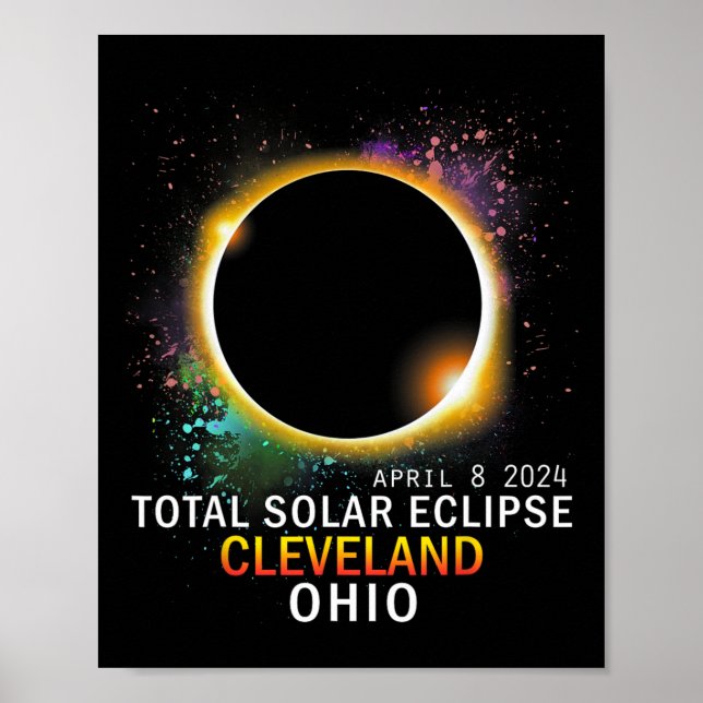 Ohio Total Solar Eclipse April 8 2024 Poster (Framsidan)