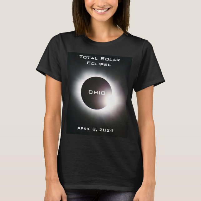 OHIO Total solelipse 8 april 2024 T Shirt (Framsida)