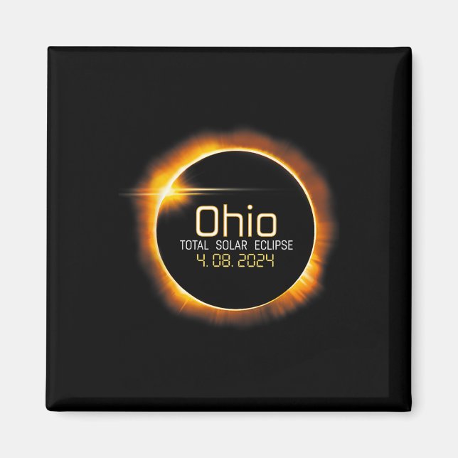 Ohio Totality Total Solar Eclipse April 8 2024 Magnet (Framsidan)